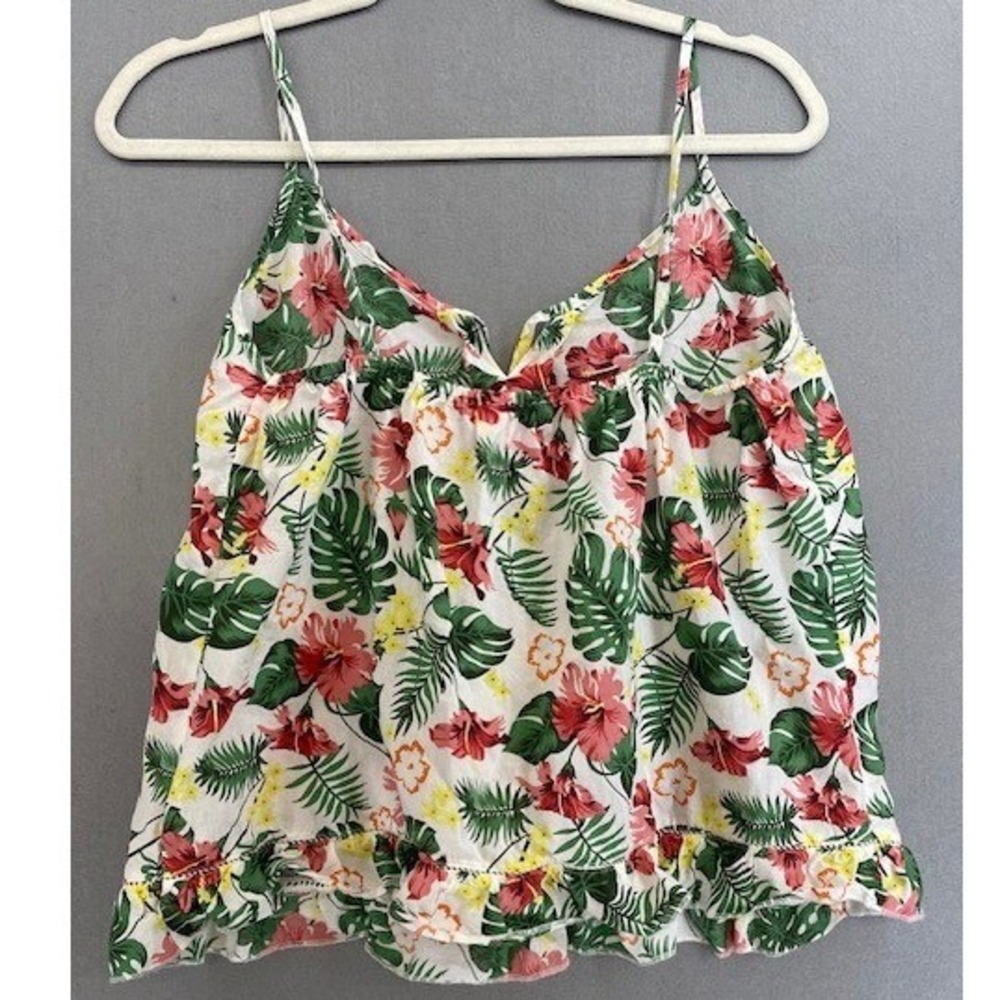 Isaac Mizrahi Womens Small  Sleepwear Tropical Hibiscus Pajama Set Cami Short